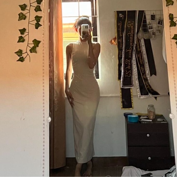 Solid Ruched Waist Tank Dress - Picture 2 of 5